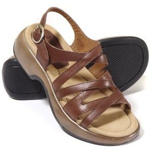 Dansko Lolita Dani Strappy Brown Leather Sandals
